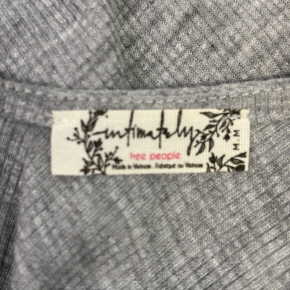 Intimately Free People Swing Tank Top Medium Gray V-Neck Cropped Low-Back - Picture 7 of 9